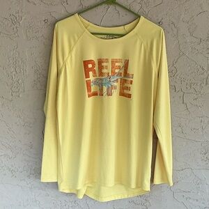 Reel Life Women’s Sun-Ray Defender SeriesUPF 50+ Lightweight Fishing Tee Sz XL